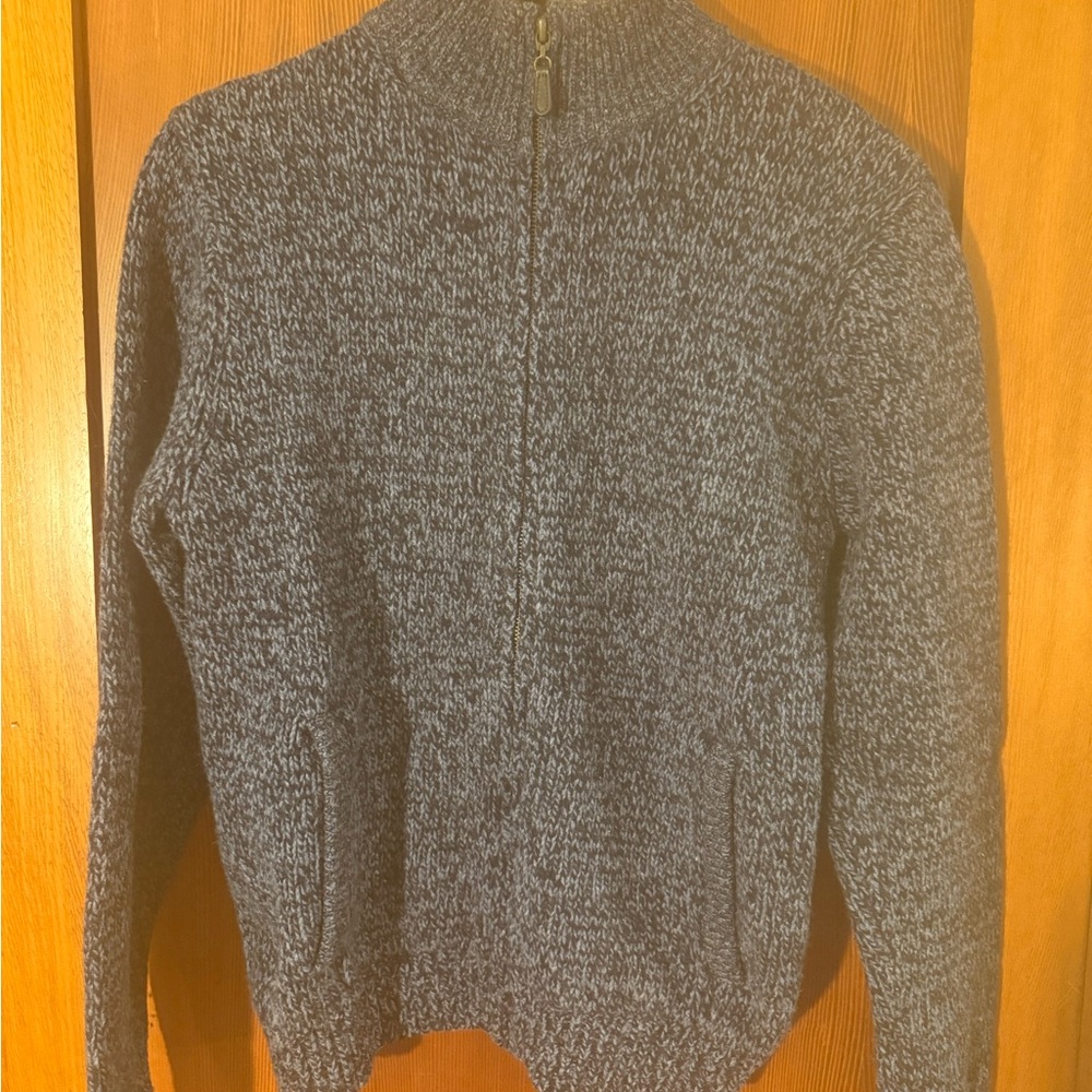 L.L. Bean Men's Navy/Gray Vintage Zip-Up Sweater